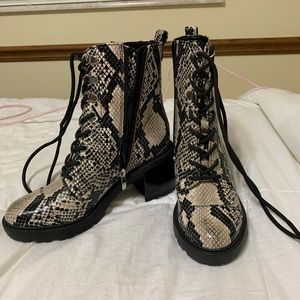 Marc Fisher snake skin booties